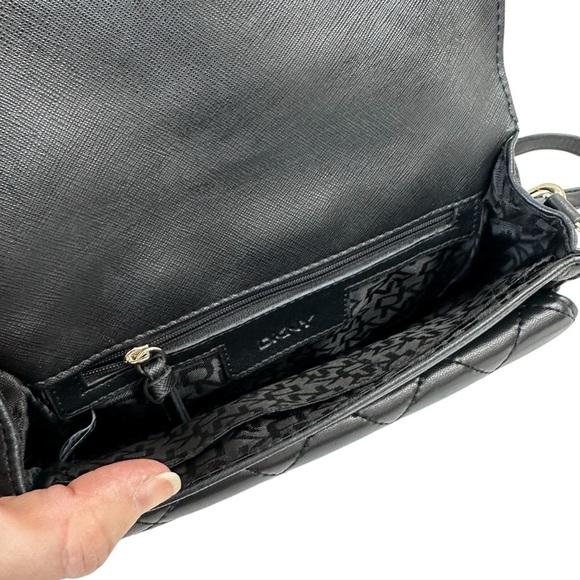 DKNY Black Quilted Crossbody Handbag, Soft Leather - Picture 8 of 14